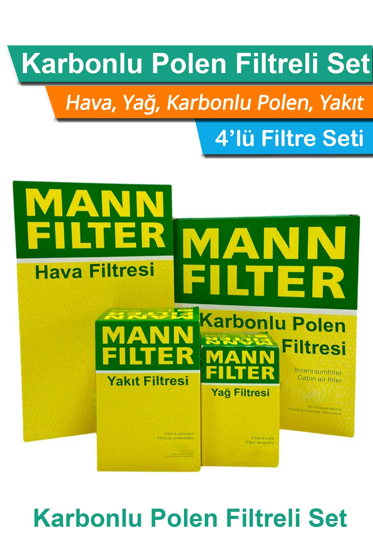 Citroen Berlingo 1.6 HDI Euro4 MANN Filtre Bakım Seti 2009-2011 Hava+Yağ+Yakıt+Karbonlu Polen