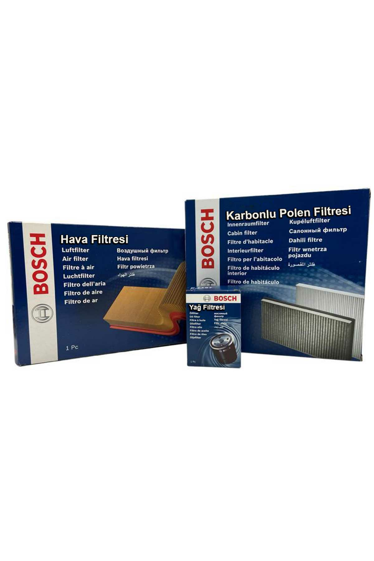 VW Transporter T5 2.0 TDI Bosch Filtre Bakım Seti 2010-2015 Hava+Yağ+Karbonlu Polen